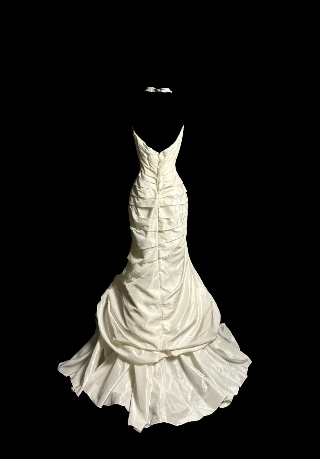 Vintage Wedding Dress Mermaid Sweetheart Ivory Taffeta Long Wedding Dresses Retro 1970s Bridal Gowns DP2065