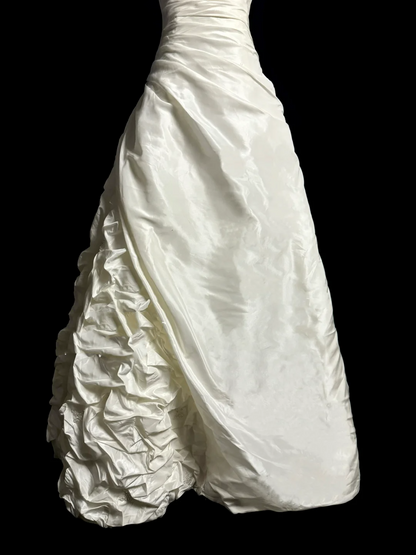 Vintage Wedding Dress Ball Gown Sweetheart Ivory Taffeta Long Wedding Dresses Retro 1970s Bridal Gowns DP2067