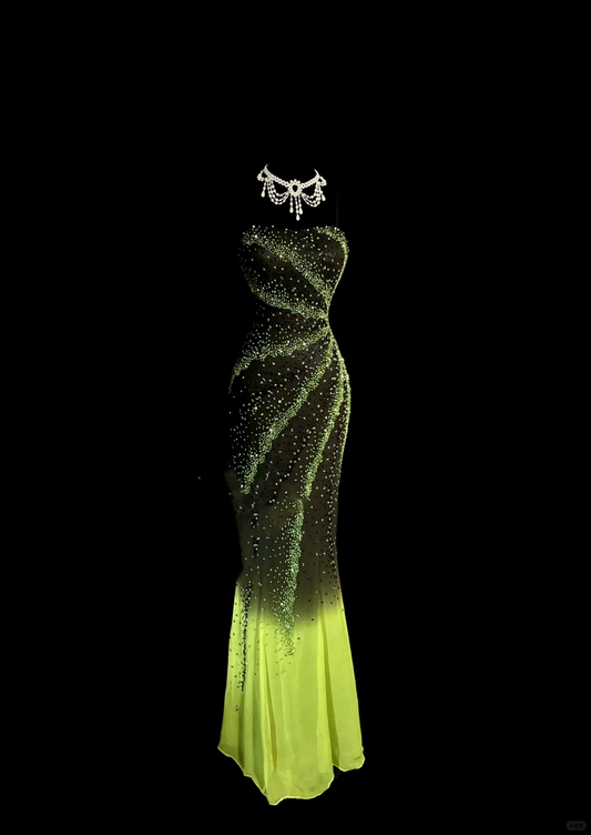 Retro Mermaid Spaghetti Straps Beaded 20th Birthday Dress Prom Dress Birthday Outfits For Women DP2070