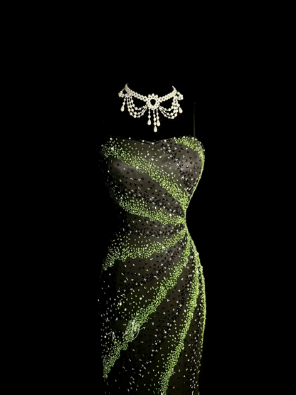 Retro Mermaid Spaghetti Straps Beaded 20th Birthday Dress Prom Dress Birthday Outfits For Women DP2070