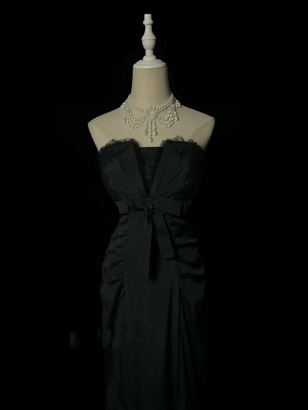 Retro Mermaid Strapless Black 20th Birthday Dress Long Prom Dress Birthday Outfits For Women DP2073