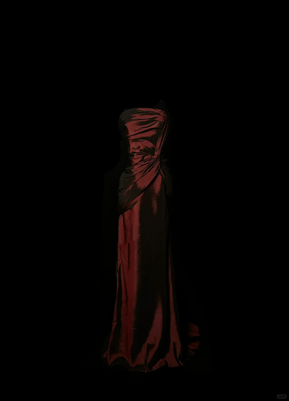 Retro Mermaid Strapless Burgundy 20th Birthday Dress Long Prom Dress Birthday Outfits For Women DP2074