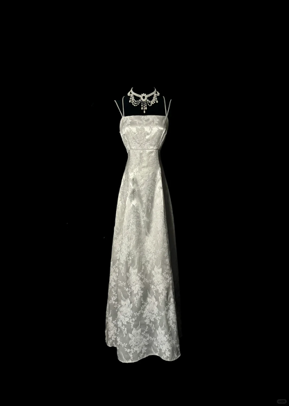 Retro Mermaid Spaghetti Straps Silver 20th Birthday Dress Long Prom Dress Birthday Outfits For Women DP2075