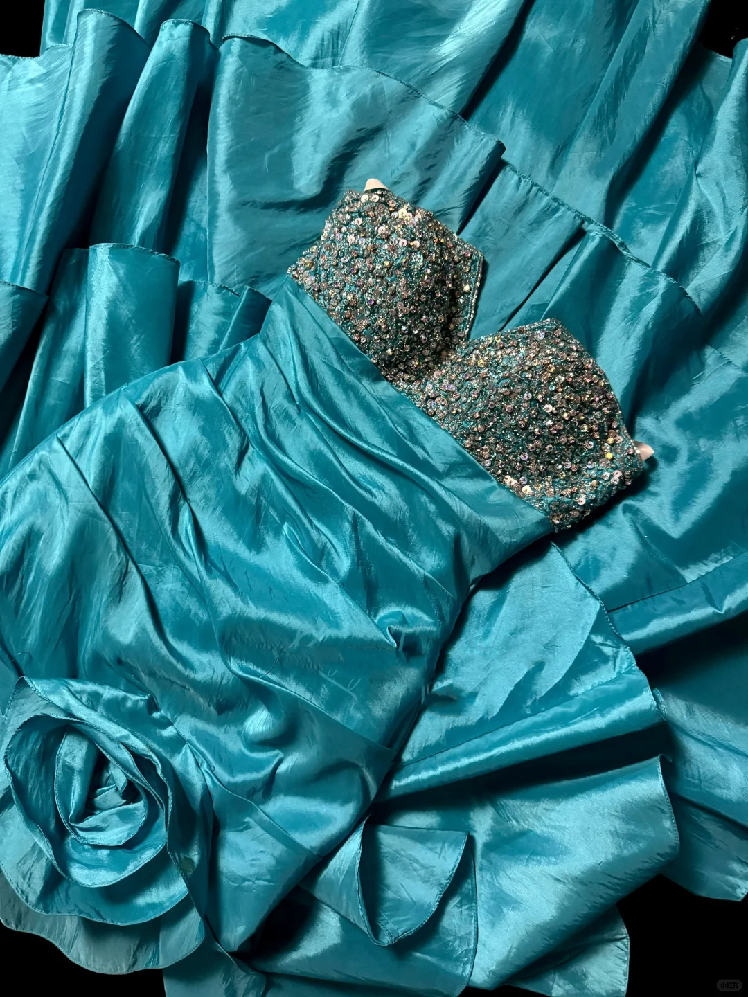 Retro Mermaid Strapless Blue Taffeta Beaded 20th Birthday Dress Long Prom Dress Birthday Outfits For Women DP2076