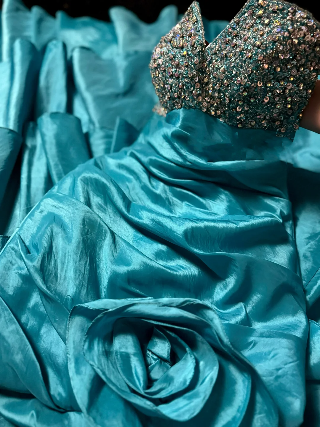 Retro Mermaid Strapless Blue Taffeta Beaded 20th Birthday Dress Long Prom Dress Birthday Outfits For Women DP2076