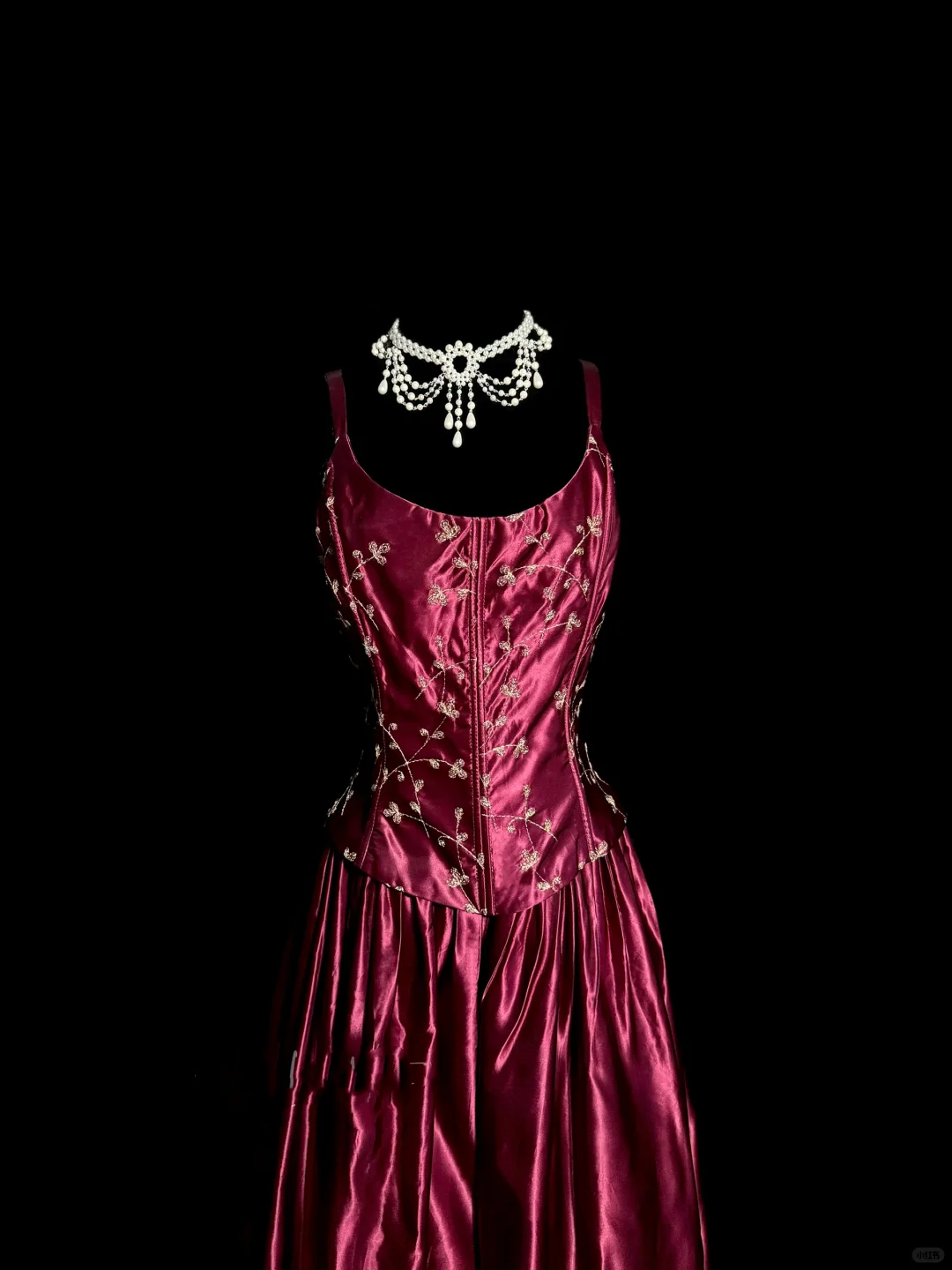 Vintage A line Straps Burgundy Satin Long Prom Dress Party Dress Graduation Dresses DP2078