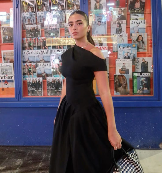 Gorgeous Ball Gown Off The Shoulder Black Satin Prom Dresses Formal Summer Wedding Guest Dresses Wedding Guest Outfits DP2172
