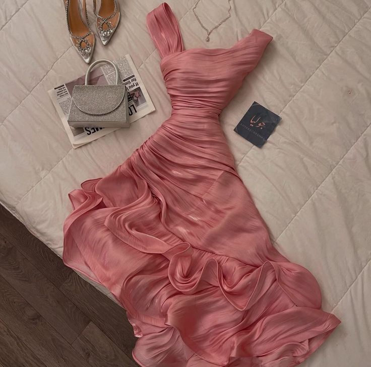 Classy A line Pink Prom Dresses Formal Summer Wedding Guest Dresses Wedding Guest Outfit DP2226