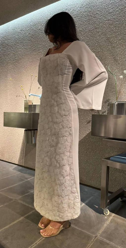 Classy Sheath Square Neck Long Prom Dresses Formal Summer Wedding Guest Dresses Wedding Guest Outfit DP2236