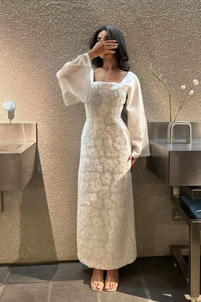 Classy Sheath Square Neck Long Prom Dresses Formal Summer Wedding Guest Dresses Wedding Guest Outfit DP2236