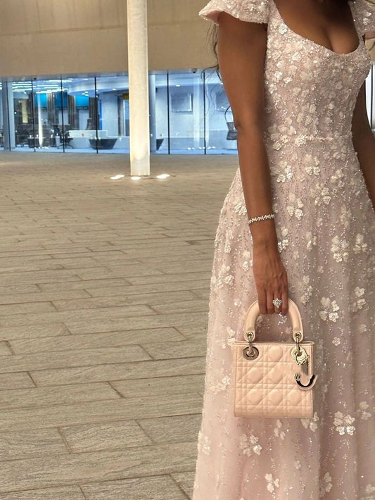 Classy A line Square Neck Long Pink Prom Dresses Formal Summer Wedding Guest Dresses Wedding Guest Outfit DP2237