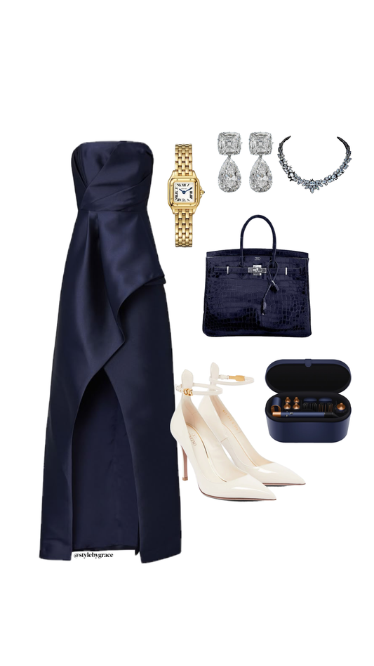 Classy A line Strapless Navy Blue Long Satin Prom Dresses Formal Summer Wedding Guest Dresses Wedding Guest Outfit DP2245