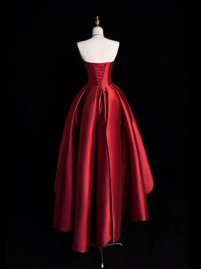 Gorgeous Ball Gown Strapless Burgundy Prom Dresses Formal Summer Wedding Guest Dresses Wedding Guest Outfits DP2259