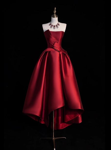 Gorgeous Ball Gown Strapless Burgundy Prom Dresses Formal Summer Wedding Guest Dresses Wedding Guest Outfits DP2259