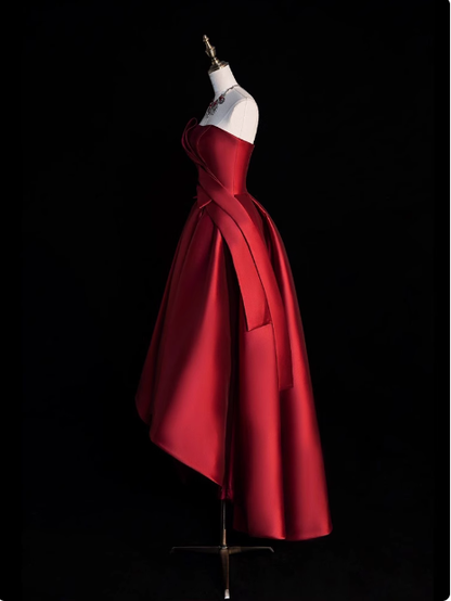 Gorgeous Ball Gown Strapless Burgundy Prom Dresses Formal Summer Wedding Guest Dresses Wedding Guest Outfits DP2259