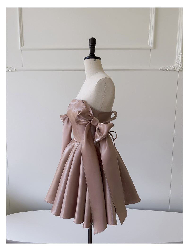 Sexy A line Spaghetti Straps Satin Corset Back Short Homecoming Dress Summer Hoco Dresses Cocktail Dress Birthday Outfits DP2291