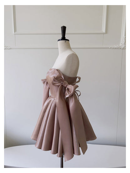 Sexy A line Spaghetti Straps Satin Corset Back Short Homecoming Dress Summer Hoco Dresses Cocktail Dress Birthday Outfits DP2291