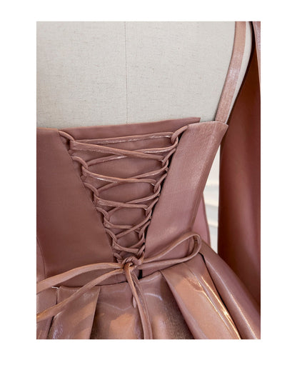 Sexy A line Spaghetti Straps Satin Corset Back Short Homecoming Dress Summer Hoco Dresses Cocktail Dress Birthday Outfits DP2291