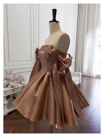 Sexy A line Spaghetti Straps Satin Corset Back Short Homecoming Dress Summer Hoco Dresses Cocktail Dress Birthday Outfits DP2291