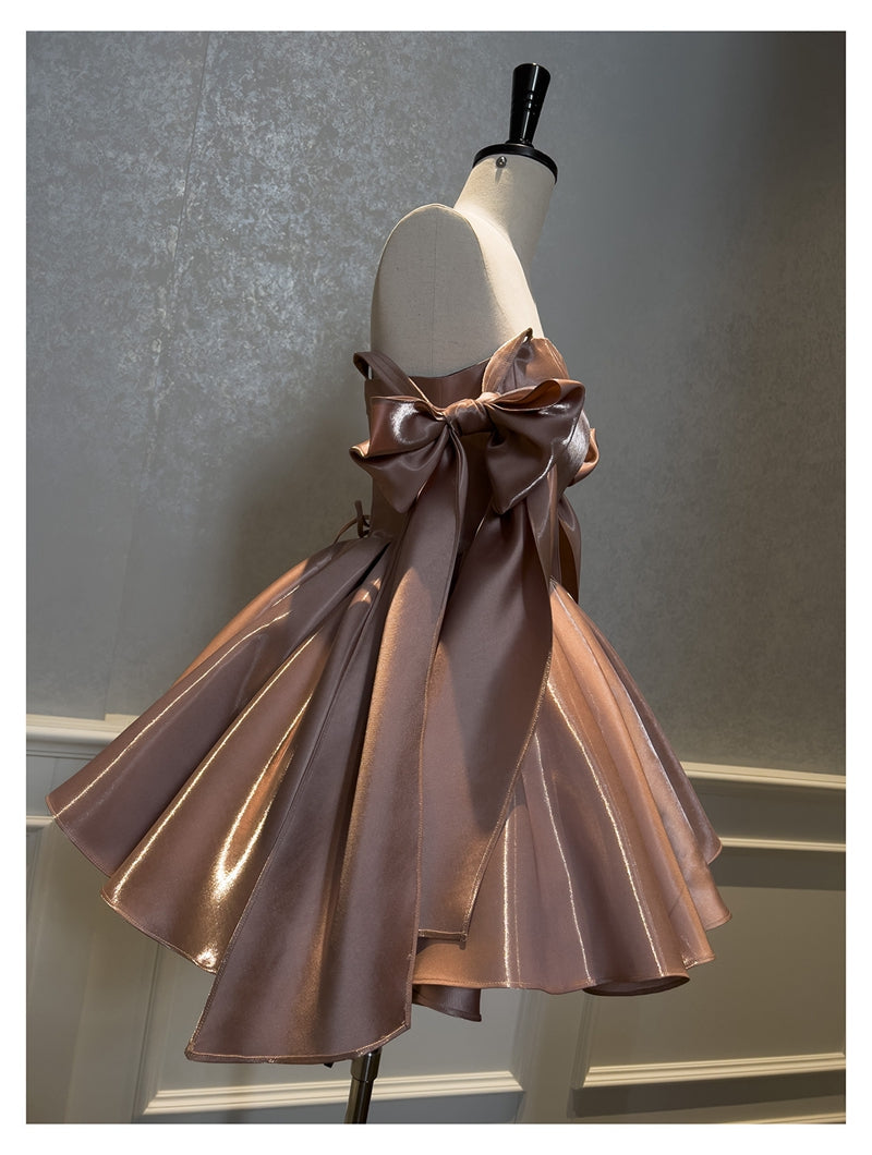 Sexy A line Spaghetti Straps Satin Corset Back Short Homecoming Dress Summer Hoco Dresses Cocktail Dress Birthday Outfits DP2291