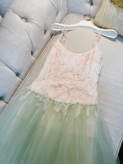 Elegant A line Spaghetti Straps Mint Green Prom Dresses Formal Summer Wedding Guest Dresses Wedding Guest Outfit DP2292