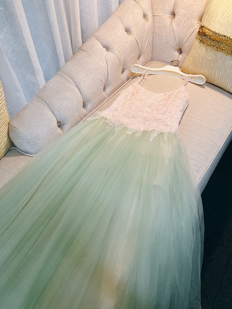 Elegant A line Spaghetti Straps Mint Green Prom Dresses Formal Summer Wedding Guest Dresses Wedding Guest Outfit DP2292