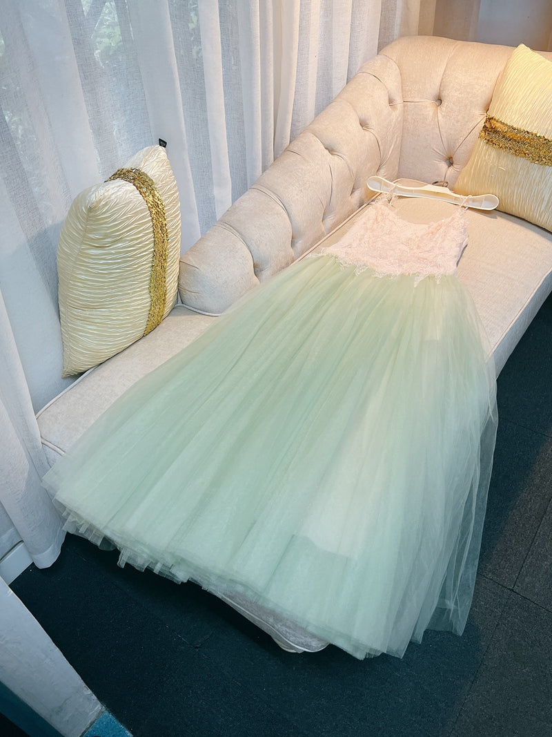 Elegant A line Spaghetti Straps Mint Green Prom Dresses Formal Summer Wedding Guest Dresses Wedding Guest Outfit DP2292