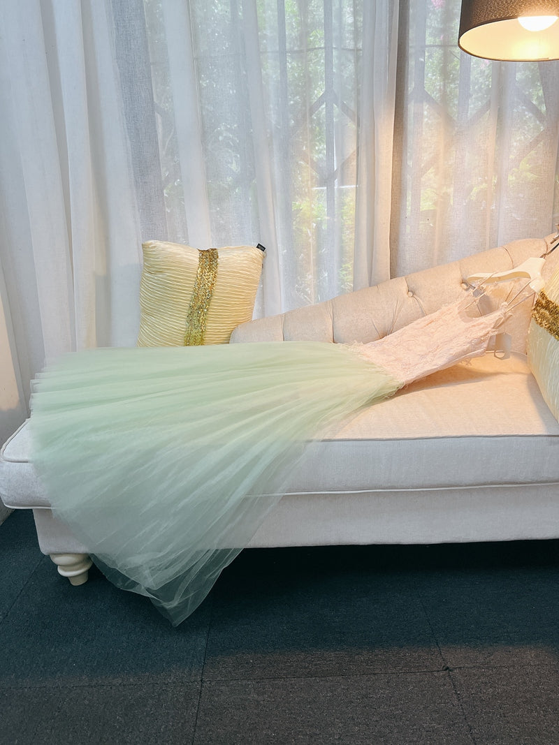 Elegant A line Spaghetti Straps Mint Green Prom Dresses Formal Summer Wedding Guest Dresses Wedding Guest Outfit DP2292