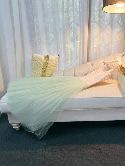 Elegant A line Spaghetti Straps Mint Green Prom Dresses Formal Summer Wedding Guest Dresses Wedding Guest Outfit DP2292