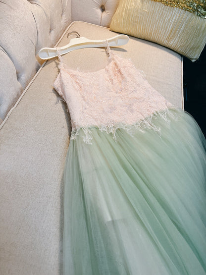 Elegant A line Spaghetti Straps Mint Green Prom Dresses Formal Summer Wedding Guest Dresses Wedding Guest Outfit DP2292