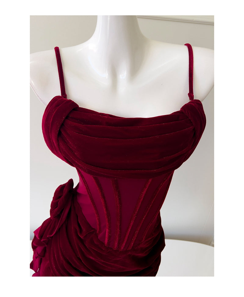 Sexy Sheath Spaghetti Straps Burgundy Short Homecoming Dresses Summer Hoco Dresses Cocktail Dress Birthday Outfits DP2294