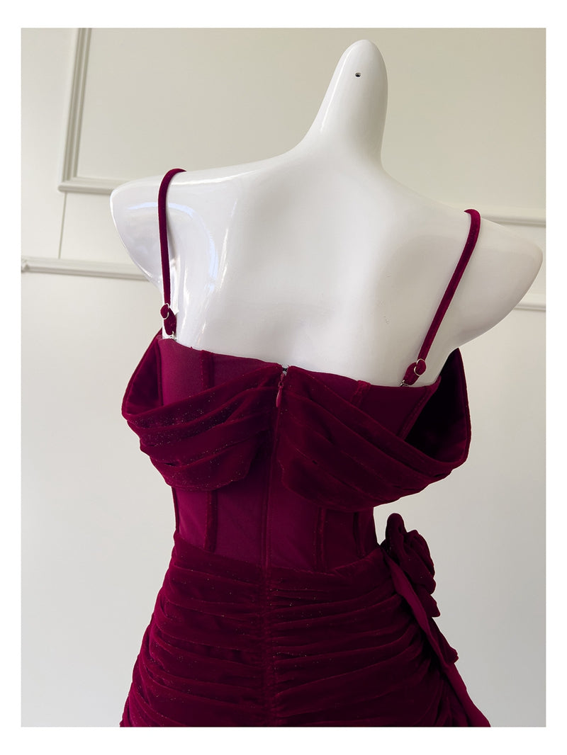 Sexy Sheath Spaghetti Straps Burgundy Short Homecoming Dresses Summer Hoco Dresses Cocktail Dress Birthday Outfits DP2294
