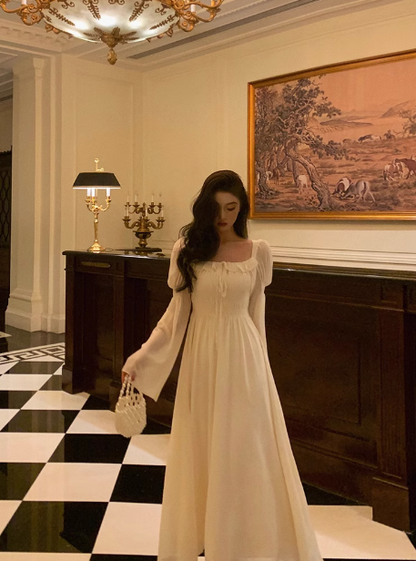 Sexy A Line White Square Chiffon 21st Birthday Dress Party Gown Birthday Outfits Birthday Dress Ideas For Women DP2307