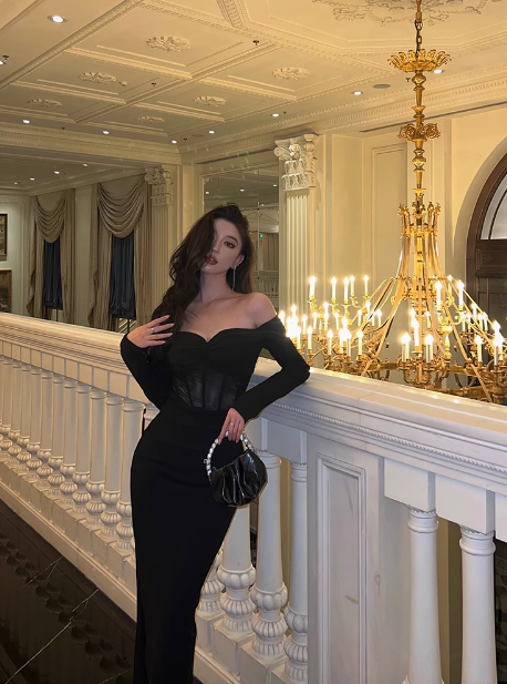 Sexy Mermaid Black 21st Birthday Dress Party Gown Birthday Outfits Birthday Dress Ideas For Women DP2309