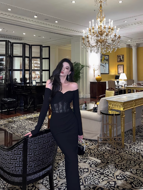 Sexy Mermaid Black 21st Birthday Dress Party Gown Birthday Outfits Birthday Dress Ideas For Women DP2309