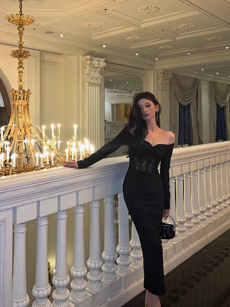 Sexy Mermaid Black 21st Birthday Dress Party Gown Birthday Outfits Birthday Dress Ideas For Women DP2309