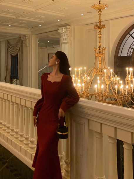 Sexy Sheath Burgundy Long Sleeves 21st Birthday Dress Party Gown Birthday Outfits Birthday Dress Ideas For Women DP2310