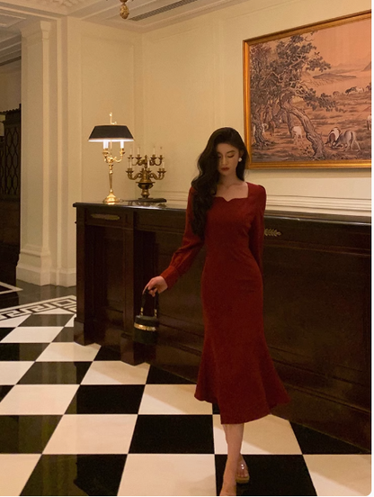 Sexy Sheath Burgundy Long Sleeves 21st Birthday Dress Party Gown Birthday Outfits Birthday Dress Ideas For Women DP2310