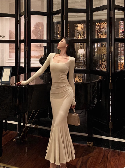 Sexy Mermaid Long Sleeves 21st Birthday Dress Party Gown Birthday Outfits Birthday Dress Ideas For Women DP2313