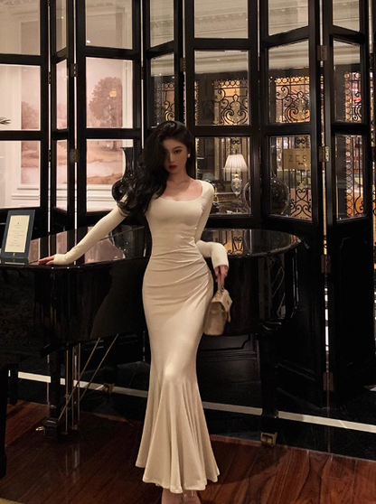 Sexy Mermaid Long Sleeves 21st Birthday Dress Party Gown Birthday Outfits Birthday Dress Ideas For Women DP2313