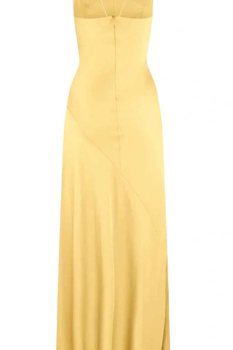 Simple Sheath Spaghetti Straps Prom Dresses Pink Long Party Dress with Split Front DP311