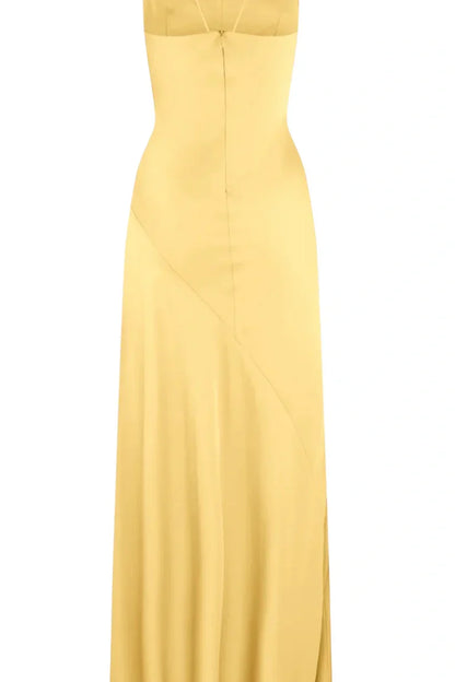 Simple Sheath Spaghetti Straps Prom Dresses Pink Long Party Dress with Split Front DP311