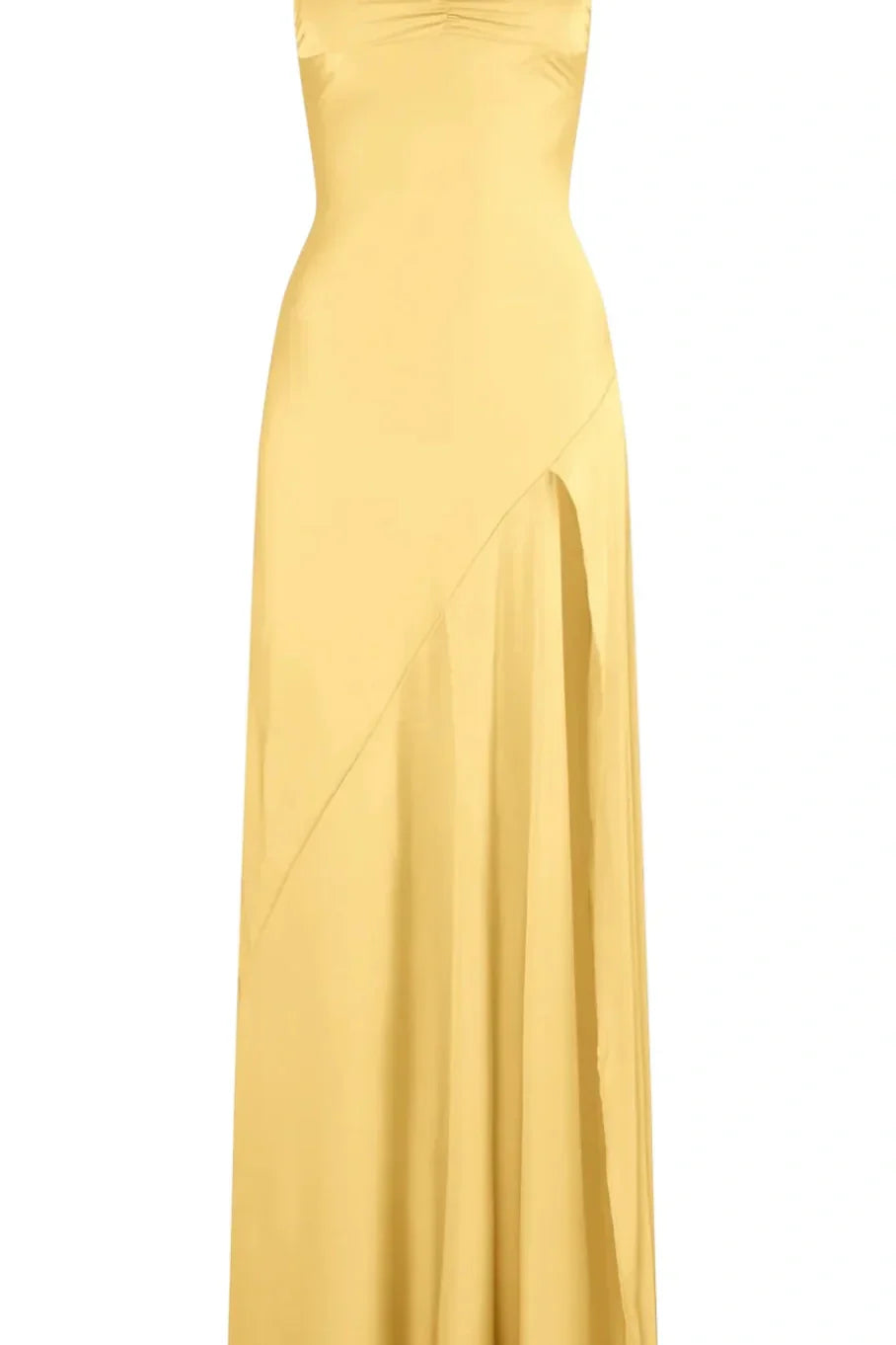 Simple Sheath Spaghetti Straps Prom Dresses Pink Long Party Dress with Split Front DP311