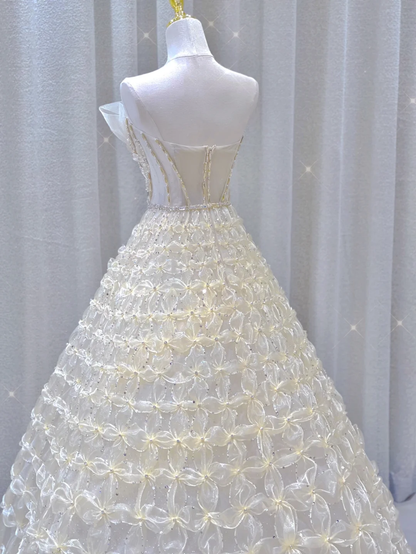 Timeless Ball Gown Strapless Long Wedding Dresses Brides Dress DP340