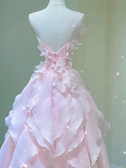 Pretty Ball Gown Strapless Long Prom Dresses Graduation Dress High School Classy Evening Dresses DP384