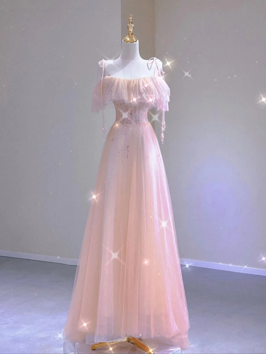 Classy A line Off The Shoulder Pink Prom Dresses Birthday Dresses Dance Party Dress Graduation Prom Dresses DP490