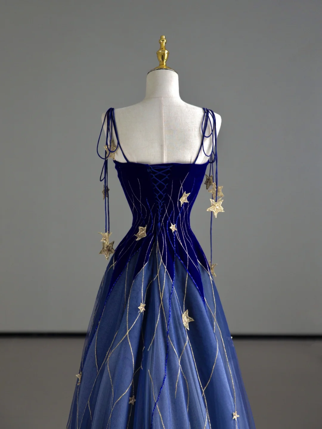 Classy Ball Gown Straps Blue Tulle Prom Dresses Birthday Dresses Dance Party Dress Graduation Prom Dresses DP506