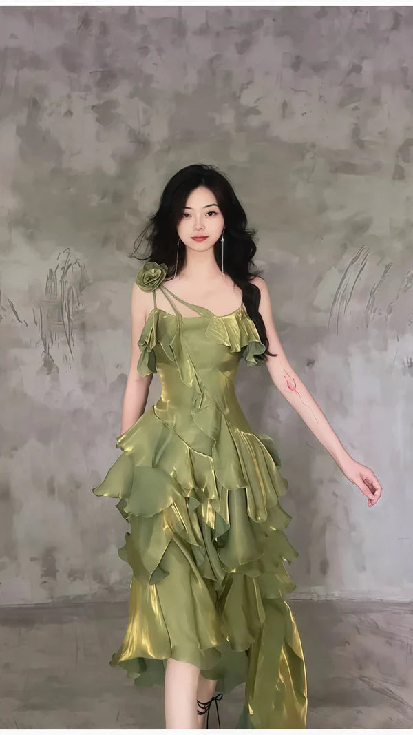 Classy Ruffle Prom Dresses Causal Birthday Dresses Dance Party Dress Graduation Formal Prom Dresses DP510