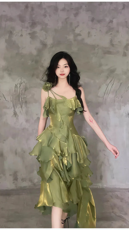 Classy Ruffle Prom Dresses Causal Birthday Dresses Dance Party Dress Graduation Formal Prom Dresses DP510