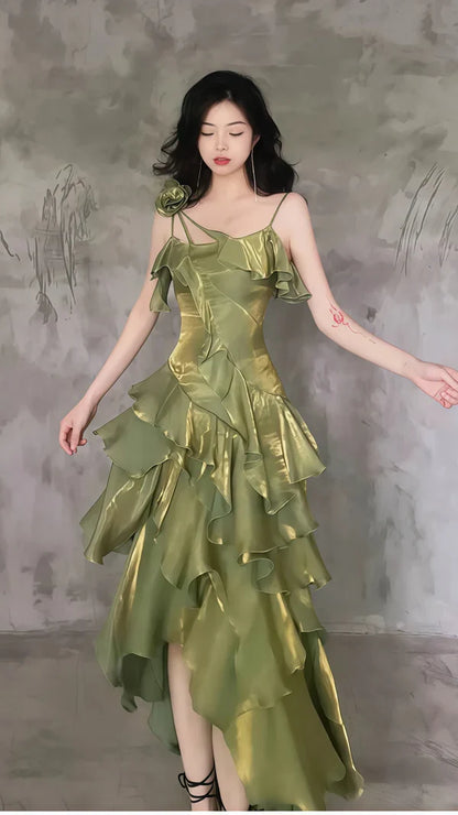 Classy Ruffle Prom Dresses Causal Birthday Dresses Dance Party Dress Graduation Formal Prom Dresses DP510